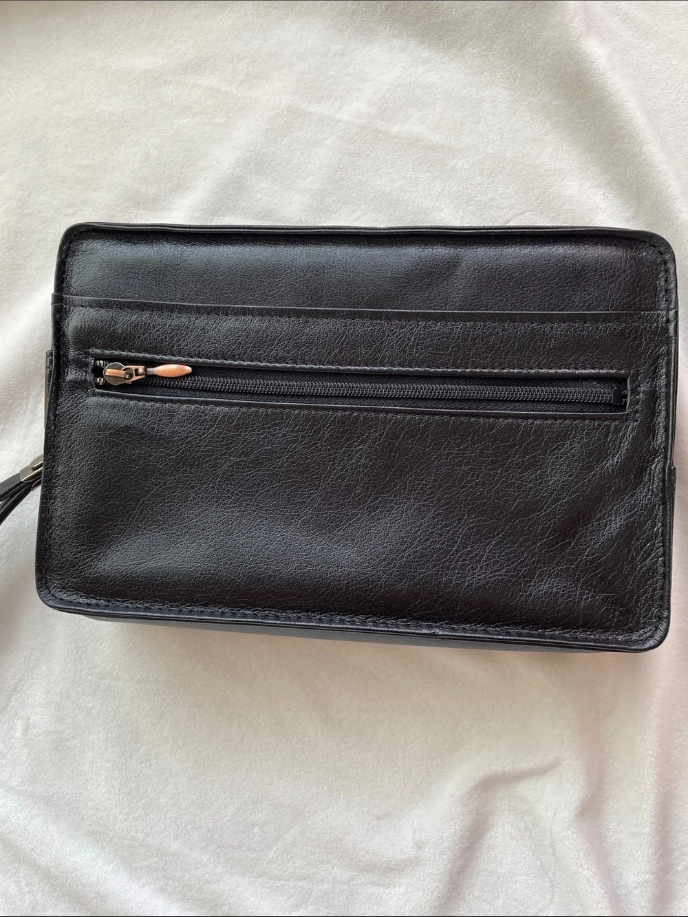 Rare New Vintage Maruem Japan Men's Leather Wristlet Carry All Bag Pouch Wallet